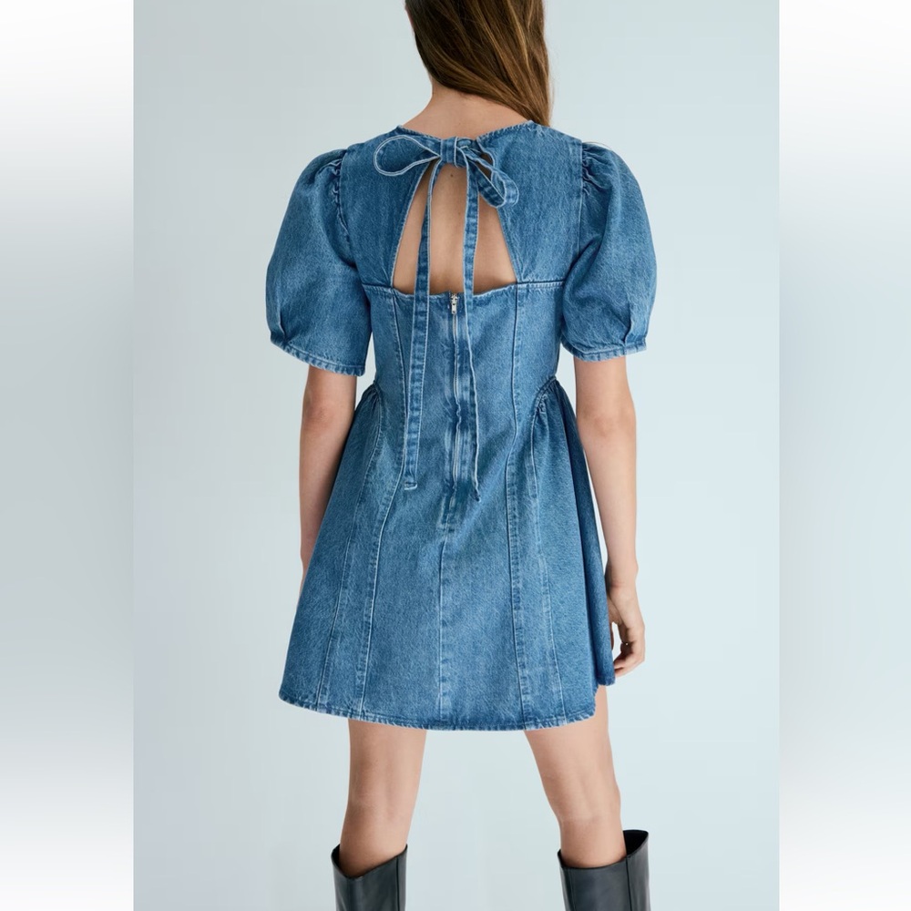 Net h&m flared skirt denim mini dress